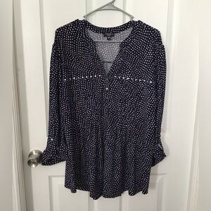 Cocomo Navy and White Polka Dot Blouse